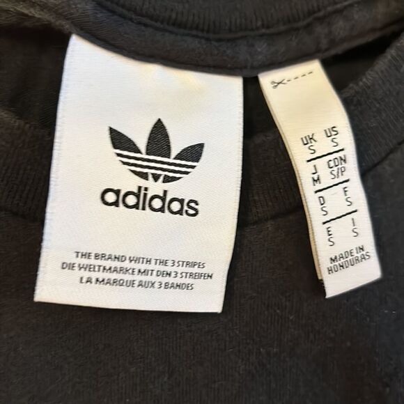 ADIDAS CLASSICS BLACK SHORT SLEEVE TEE WITH TREFOIL LOGO MENS SIZE SMALL - Picture 3 of 3